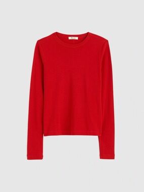 Madewell 90s Long-Sleeve Tee in Compact Cotton, Red